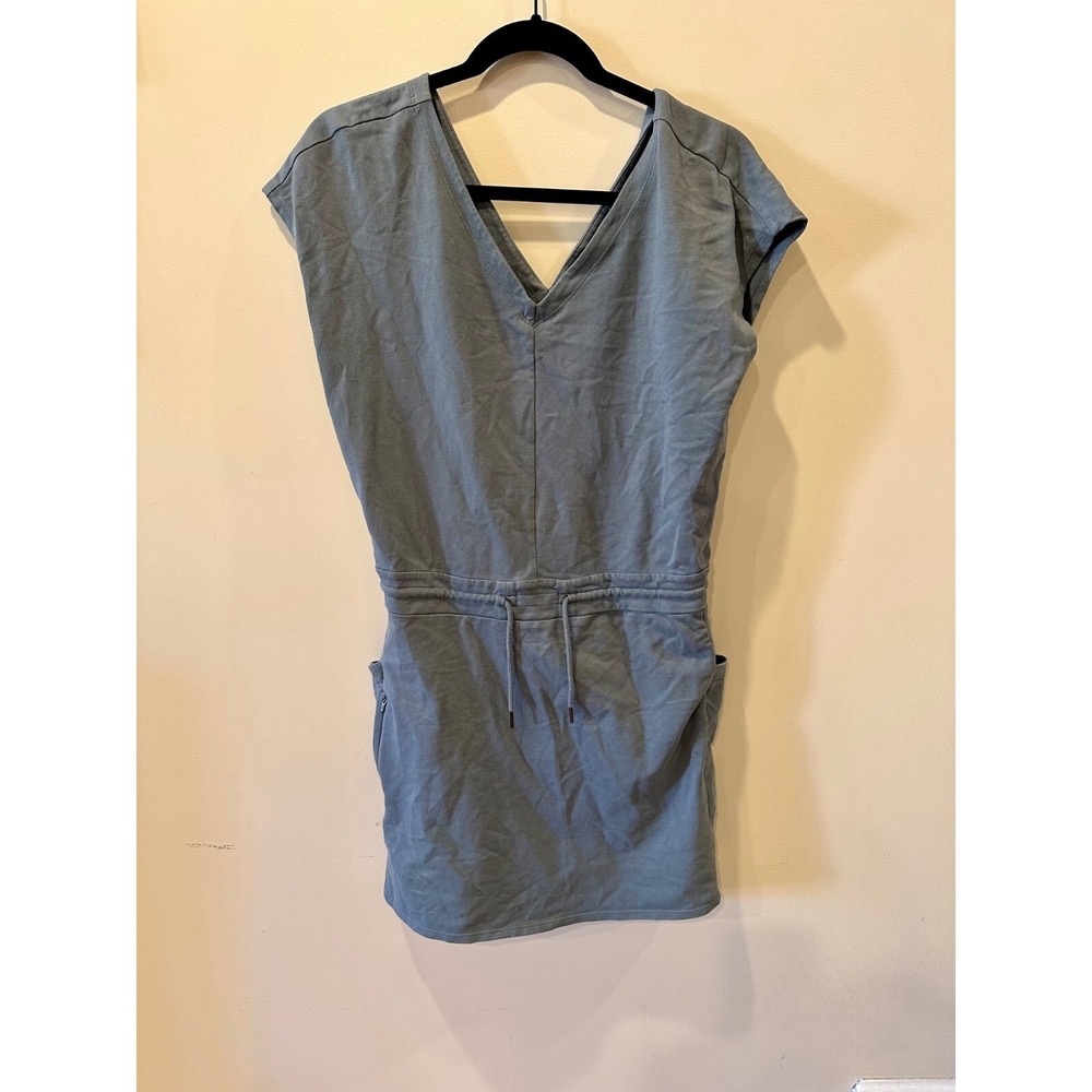 Patagonia Organic Cotton Roaming Dress Grey Cut-out Elastic Comfort Travel Sz M